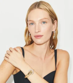 PIERCED PAVÉ HOOP EARRINGS