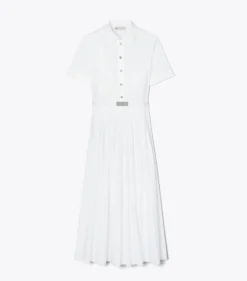 POPELINE-HEMDKLEID MIT FALTEN