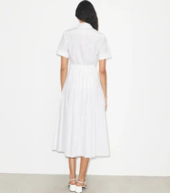 POPELINE-HEMDKLEID MIT FALTEN