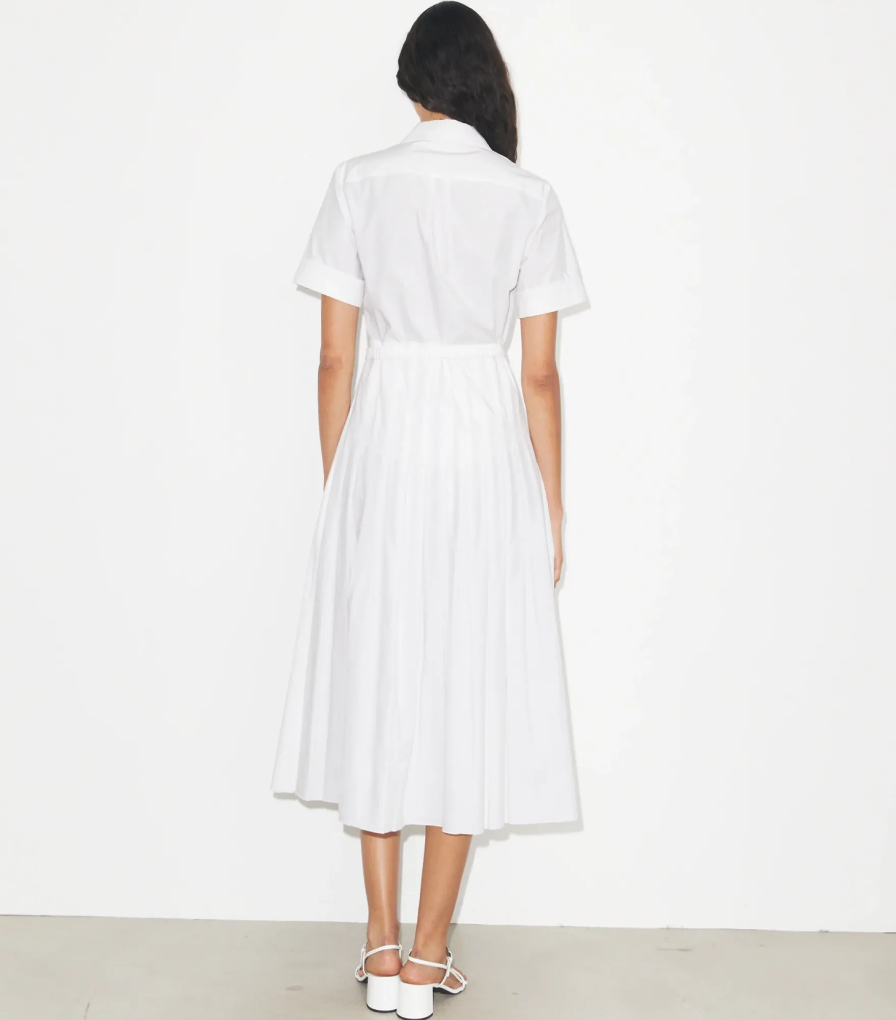 POPELINE-HEMDKLEID MIT FALTEN