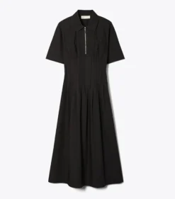 POPELINEKLEID MIT FALTEN AN DER TAILLE