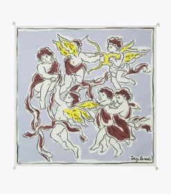 QUADRATISCHES SEIDENTUCH MIT ENGELS-PRINT