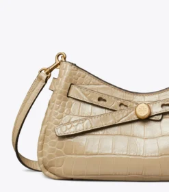 ROMY CROSSBODY BAG MIT KROKOPRÄGUNG UND REISSVERSCHLUSS