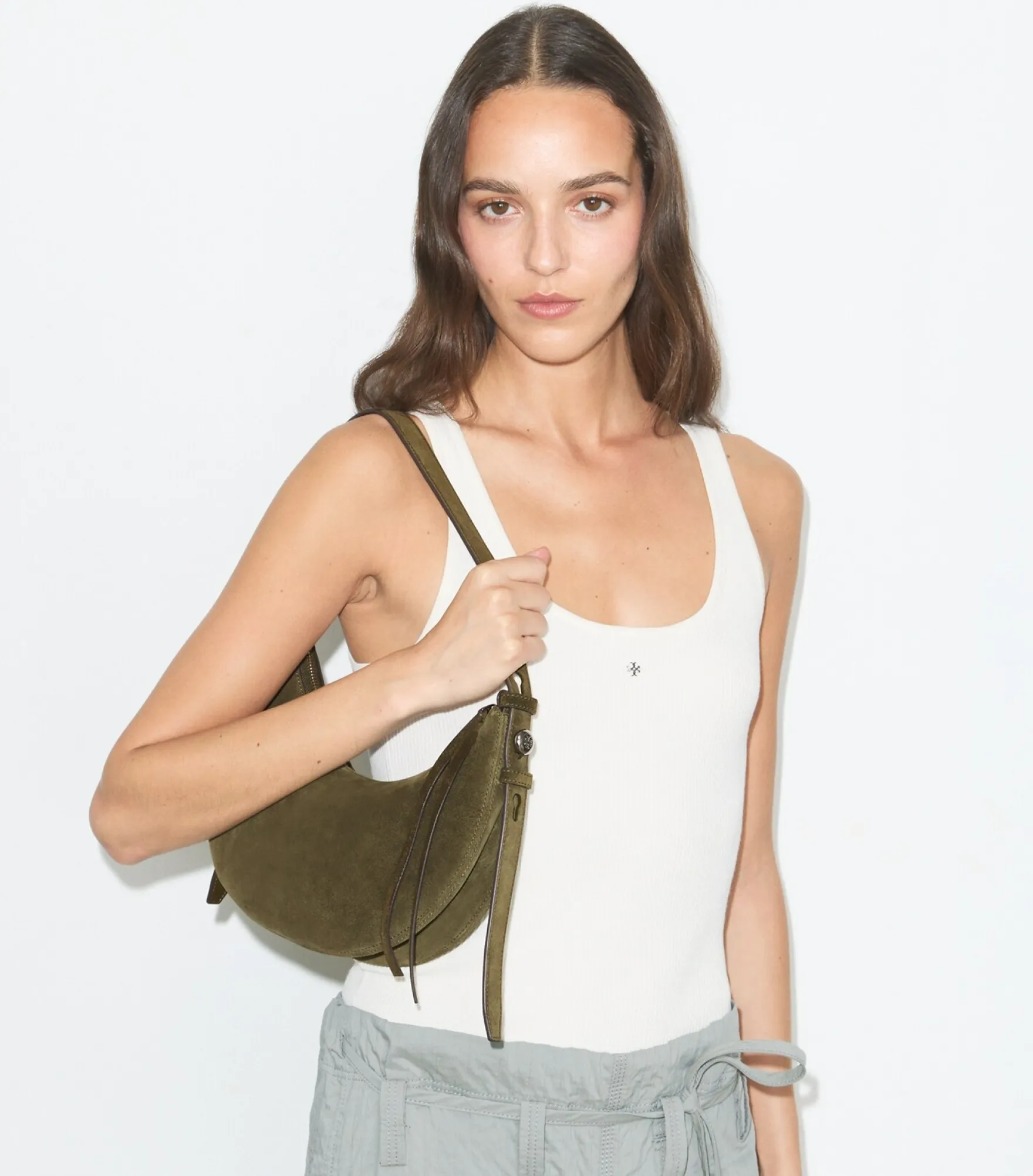 ROMY HALF MOON TASCHE AUS WILDLEDER