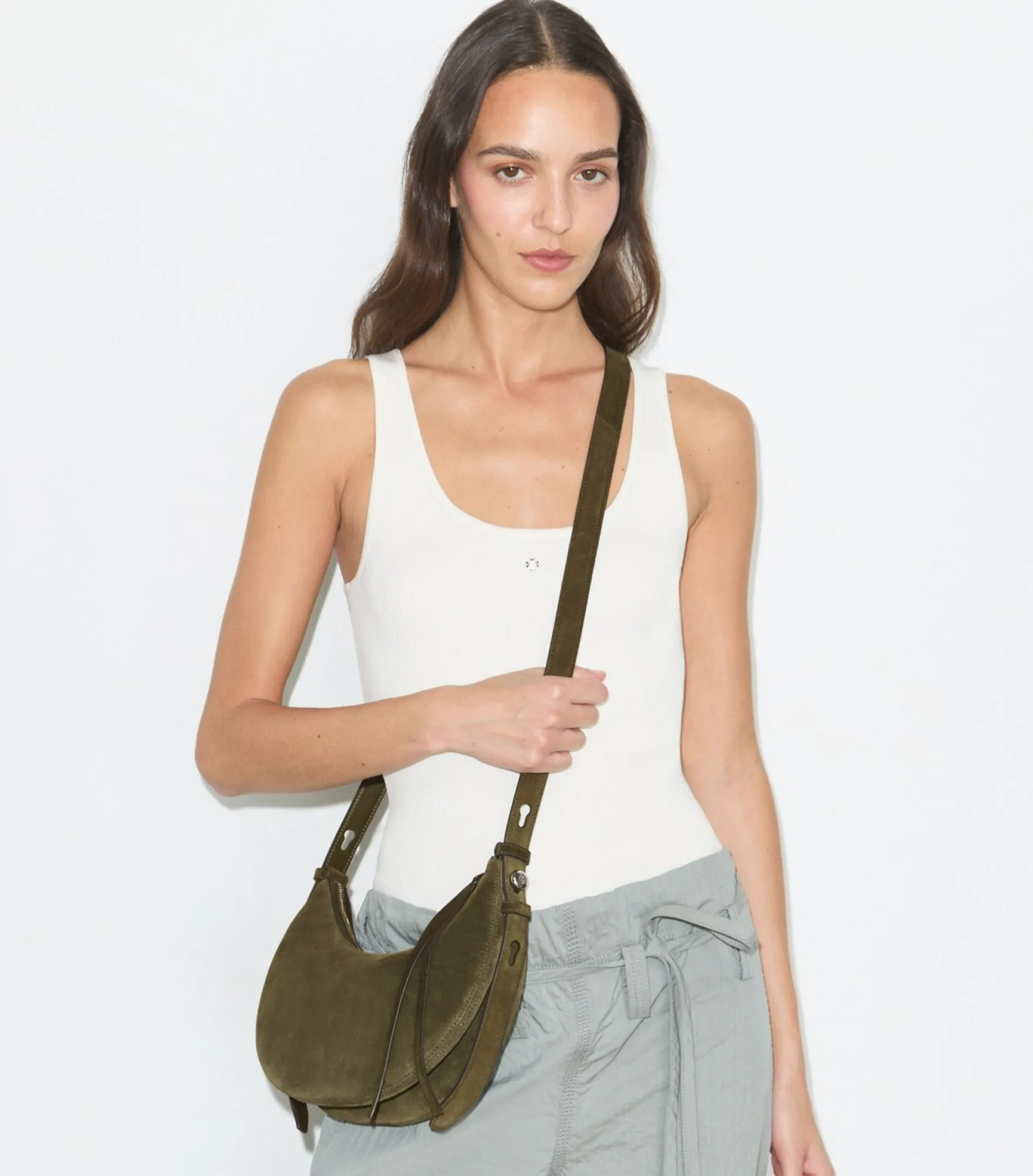 ROMY HALF MOON TASCHE AUS WILDLEDER