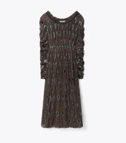 RUCHED VELVET DRESS