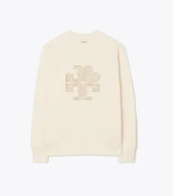 RUNDHALSPULLOVER AUS SCHWEREM FRENCH TERRY MIT LOGO
