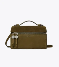 SCHLANKE ROMY HANDTASCHE AUS WILDLEDER MIT TRAGEGRIFF OBEN