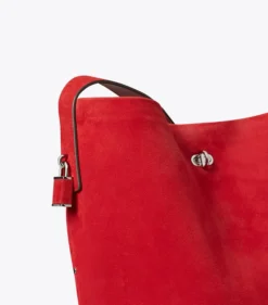 SCHMALE BUCKET BAG AUS WILDLEDER