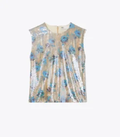 SHELL-TOP MIT PAILLETTEN