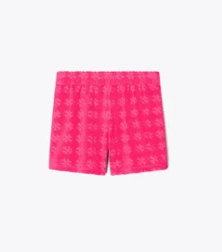 SHORTS AUS JACQUARD-FROTTEE MIT LOGO