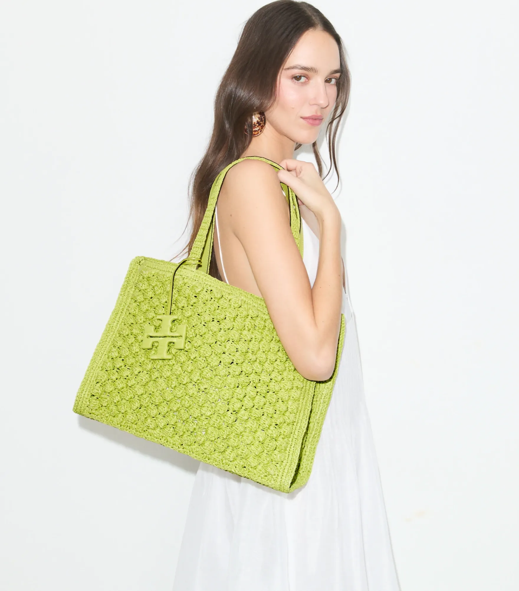 SMALL ELLA HAND-CROCHETED POPCORN TOTE