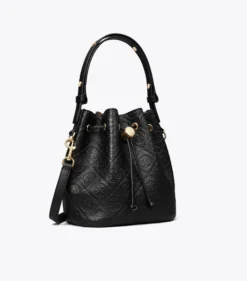 STRUKTURIERTE BUCKET BAG MIT T-MONOGRAMM