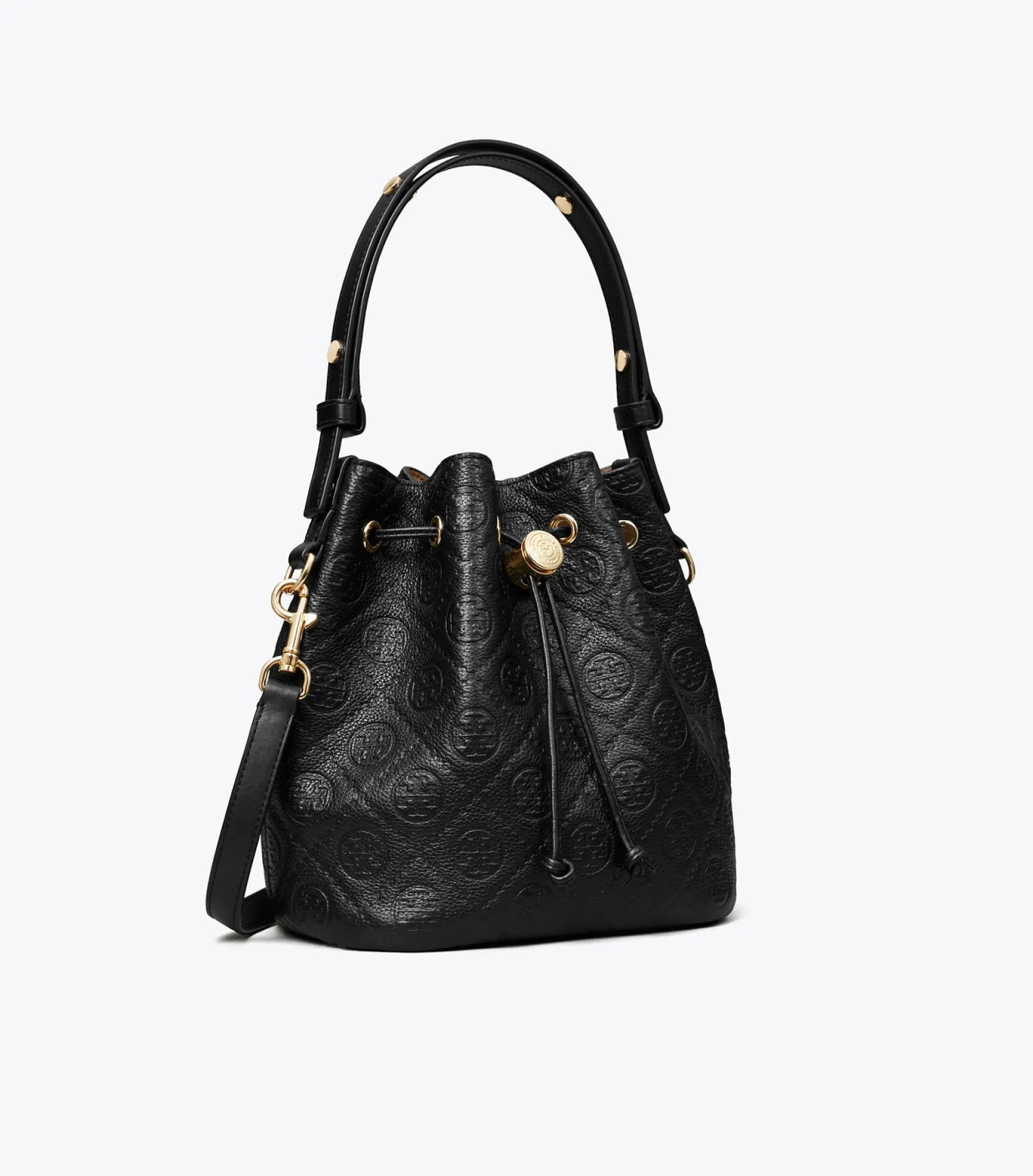 STRUKTURIERTE BUCKET BAG MIT T-MONOGRAMM