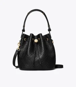 STRUKTURIERTE BUCKET BAG MIT T-MONOGRAMM