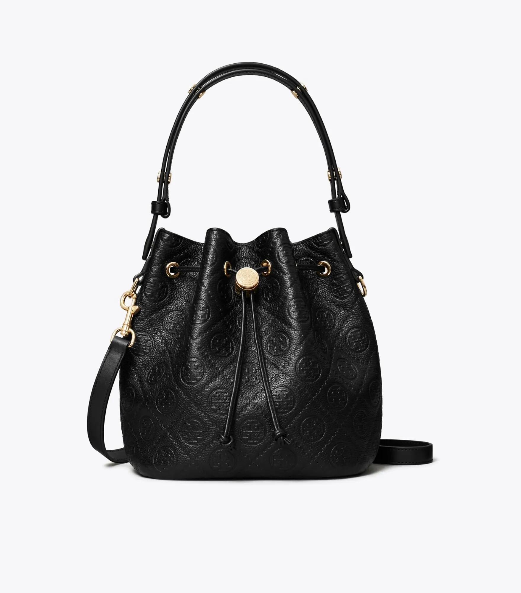 STRUKTURIERTE BUCKET BAG MIT T-MONOGRAMM