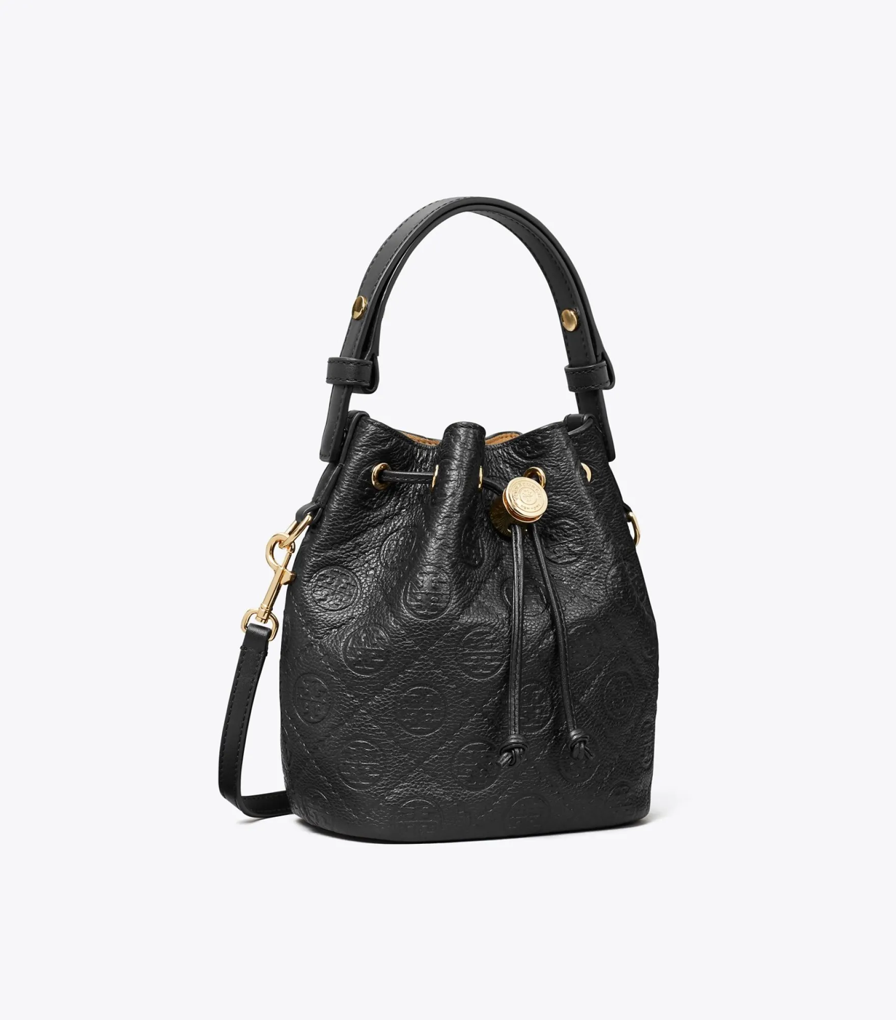 STRUKTURIERTE MINI BUCKET BAG MIT T-MONOGRAMM