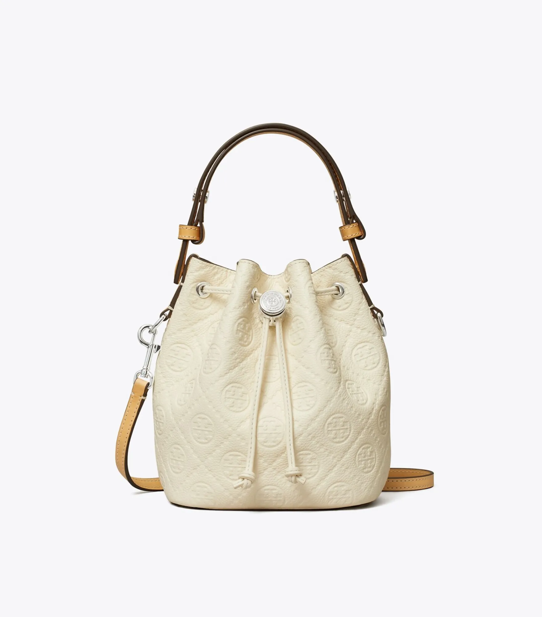 STRUKTURIERTE MINI BUCKET BAG MIT T-MONOGRAMM