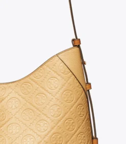 STRUKTURIERTE UMHÄNGETASCHE MIT T-MONOGRAMM