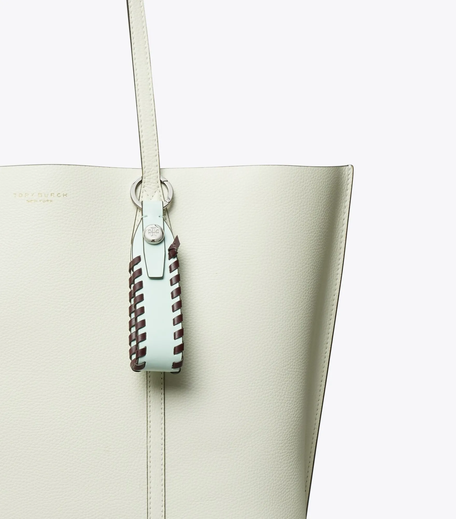 TASCHENANHÄNGER MIT GEWEBTEM LEDER