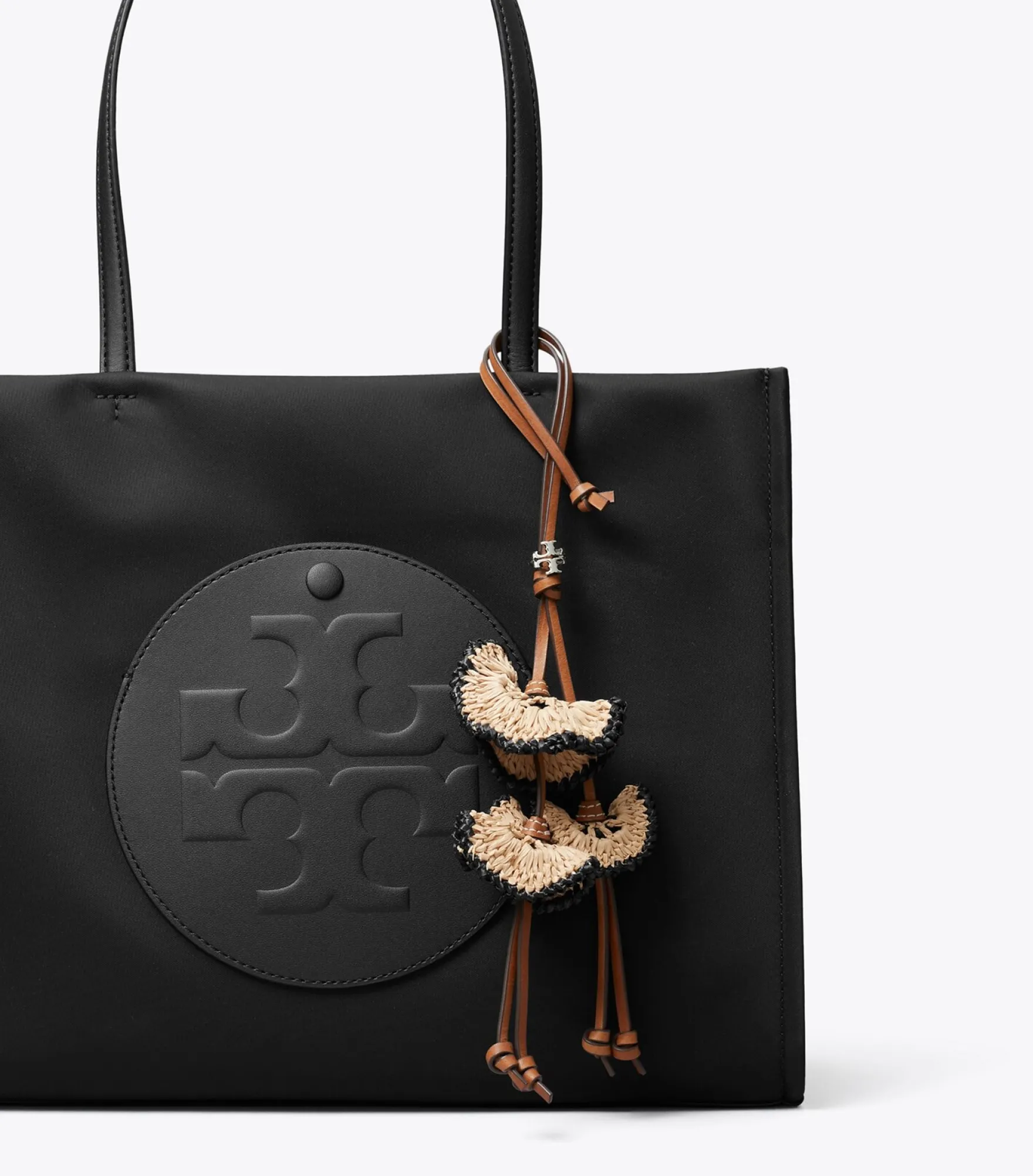 TASCHENANHÄNGER MIT RAFFIABLUMEN