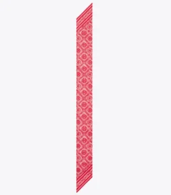 T MONOGRAM SILK RIBBON TIE