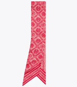T MONOGRAM SILK RIBBON TIE