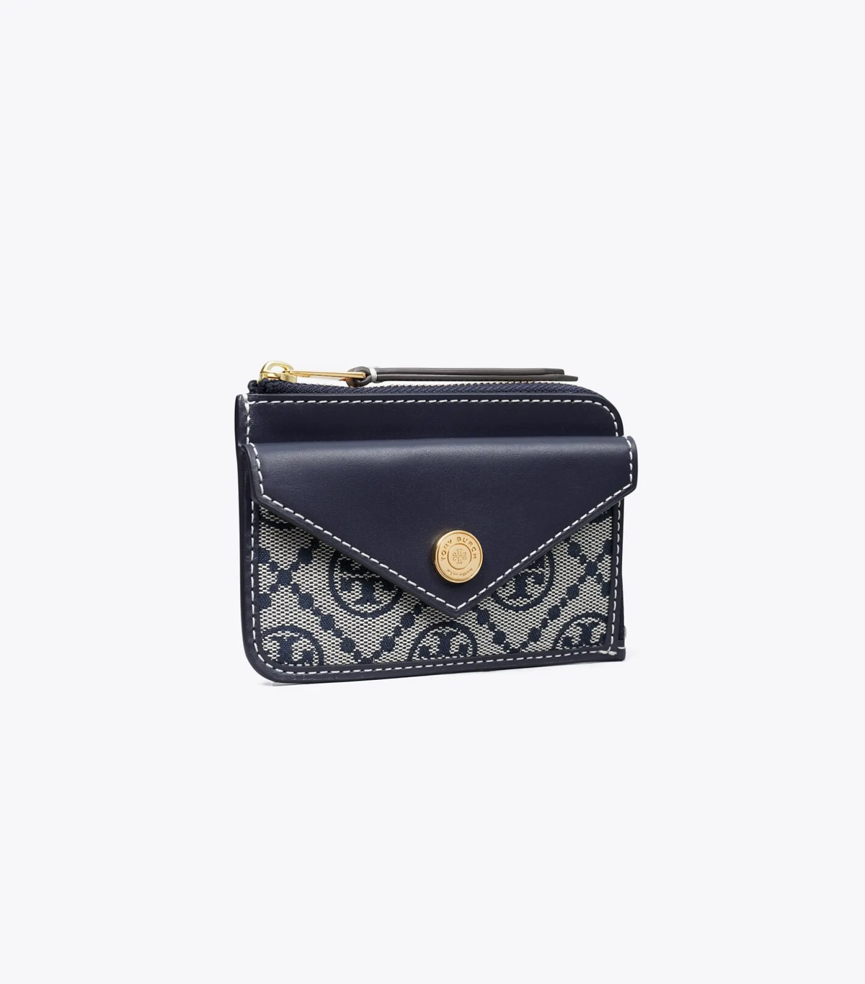 T MONOGRAM ZIP CARD CASE