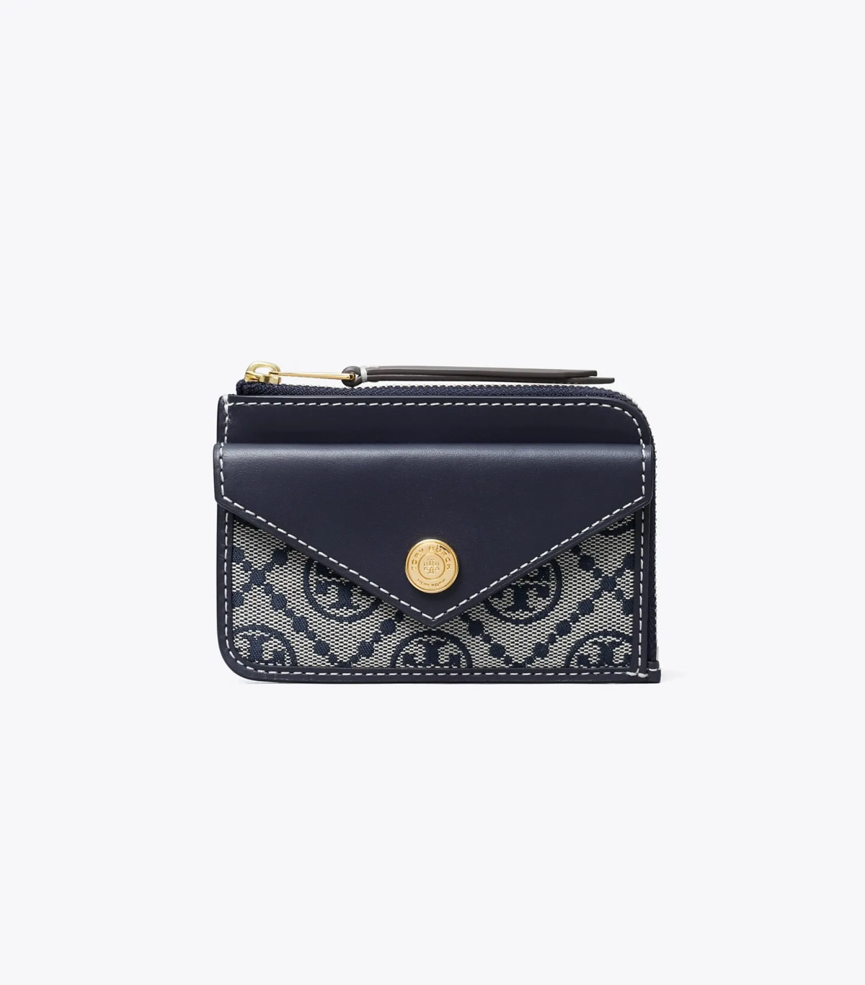 T MONOGRAM ZIP CARD CASE