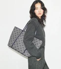 T MONOGRAM ZIP TOTE