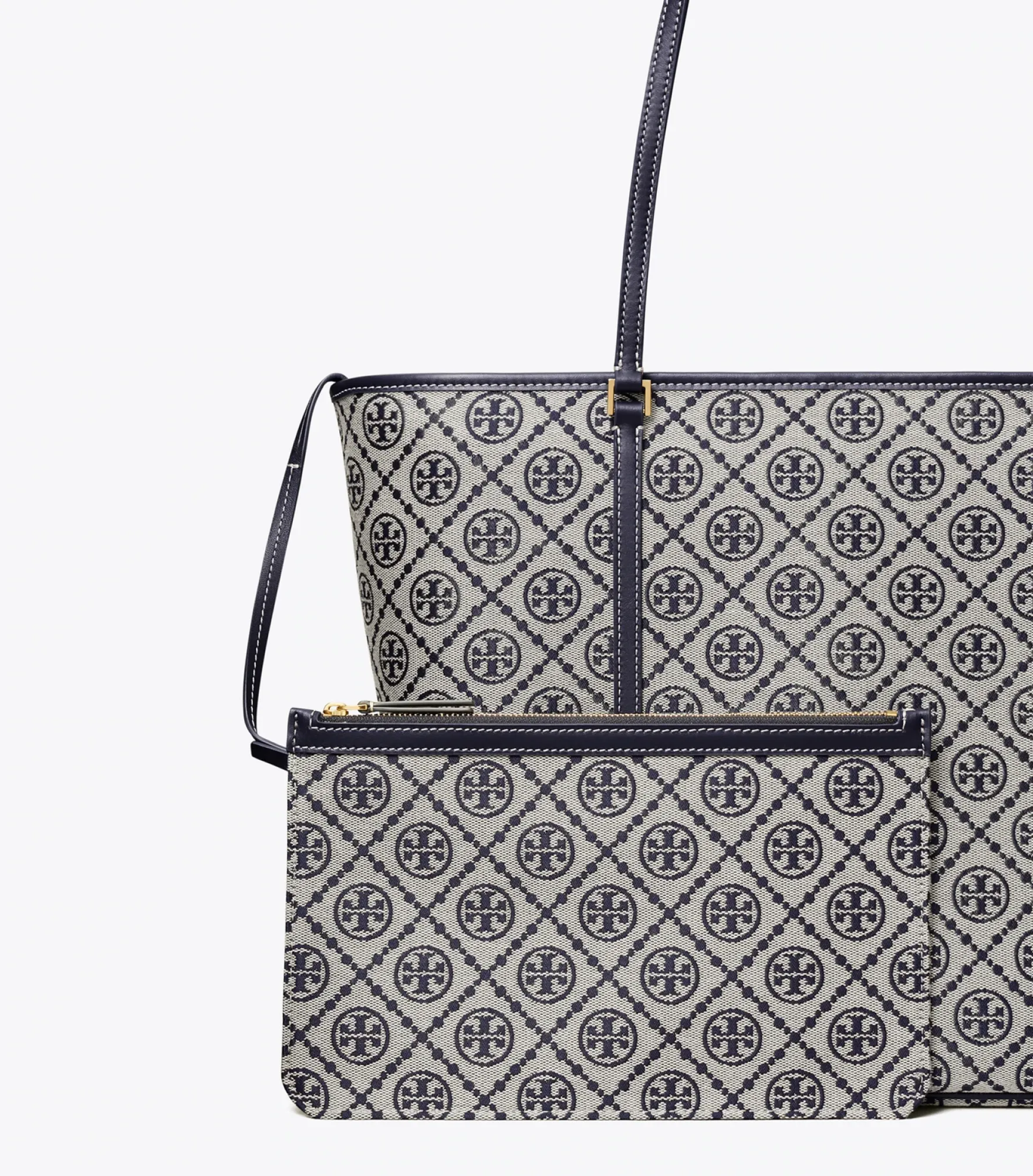 T MONOGRAM ZIP TOTE