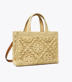 TOTE BAG AUS RAFFIABAST MIT T-MONOGRAMM UND TRAGEGRIFF OBEN