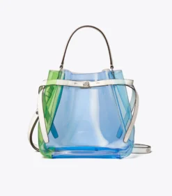TRANSPARENTE ROMY BUCKET BAG IN COLORBLOCK-OPTIK