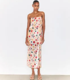 TRÄGERLOSES PAILLETTENKLEID