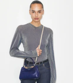 WEICHE MINI ELEANOR HENKELTASCHE MIT KROKOPRÄGUNG