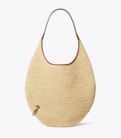 WEICHE STROHTASCHE MIT PIERCINGDETAIL